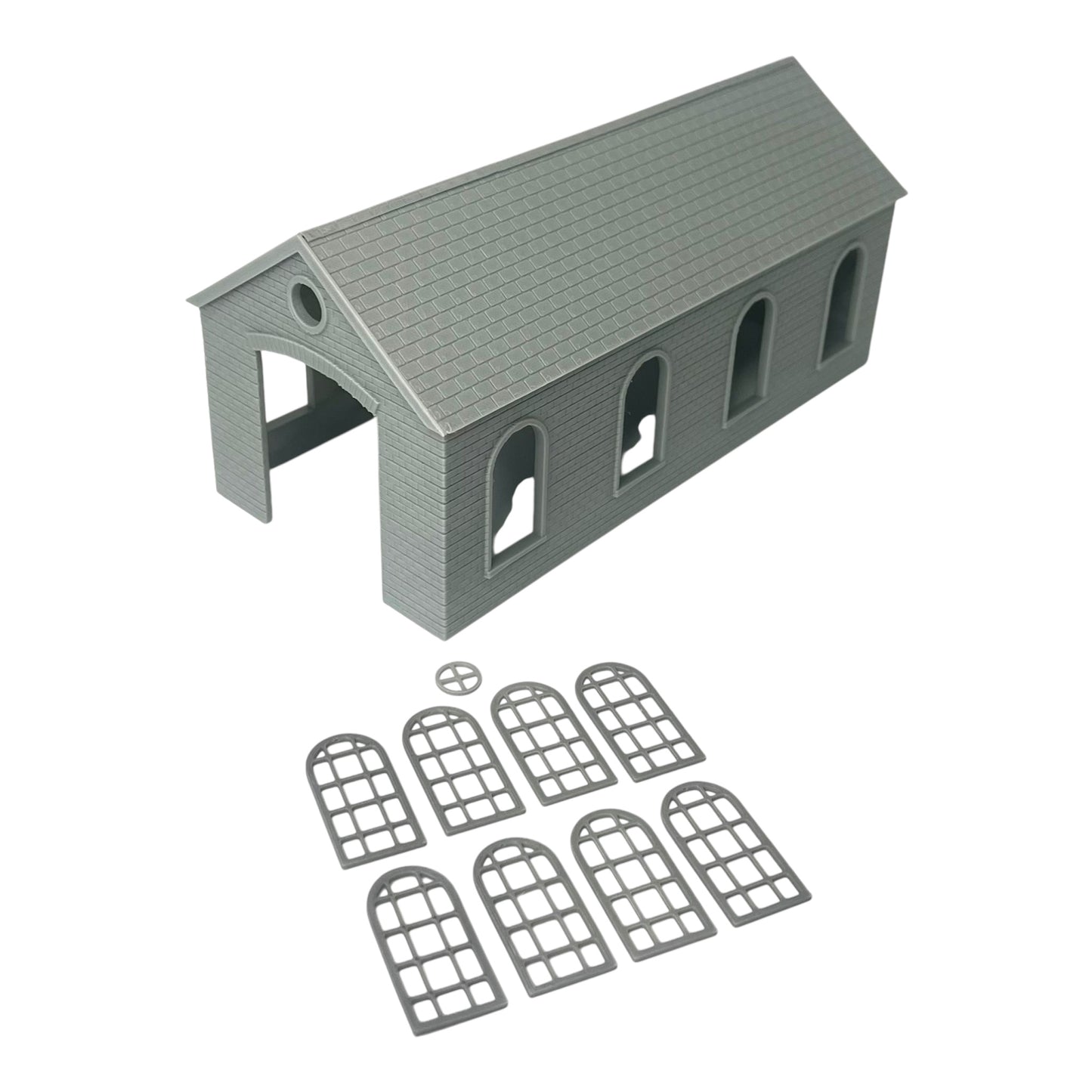 N Gauge 1:148 Engine Shed – 3D Printed Model Railway Engine Building