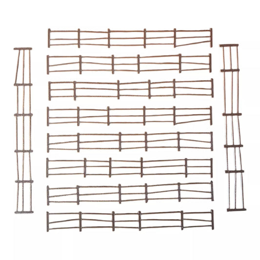 OO Gauge Model Railway Crooked Fencing - Pack of 20